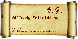 Várady Feliciána névjegykártya